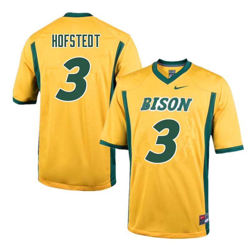 Men #3 Mason Hofstedt North Dakota State Bison College Football Jerseys Sale-Yellow